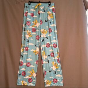 Homer Simpson Men’s Sz M sleep/lounge/pajama/pj pants donuts clouds elastic NWOT